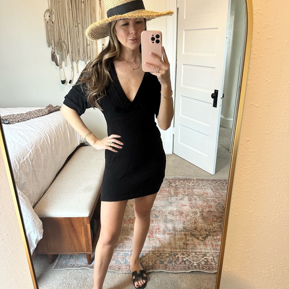 Black Knit Cover Up